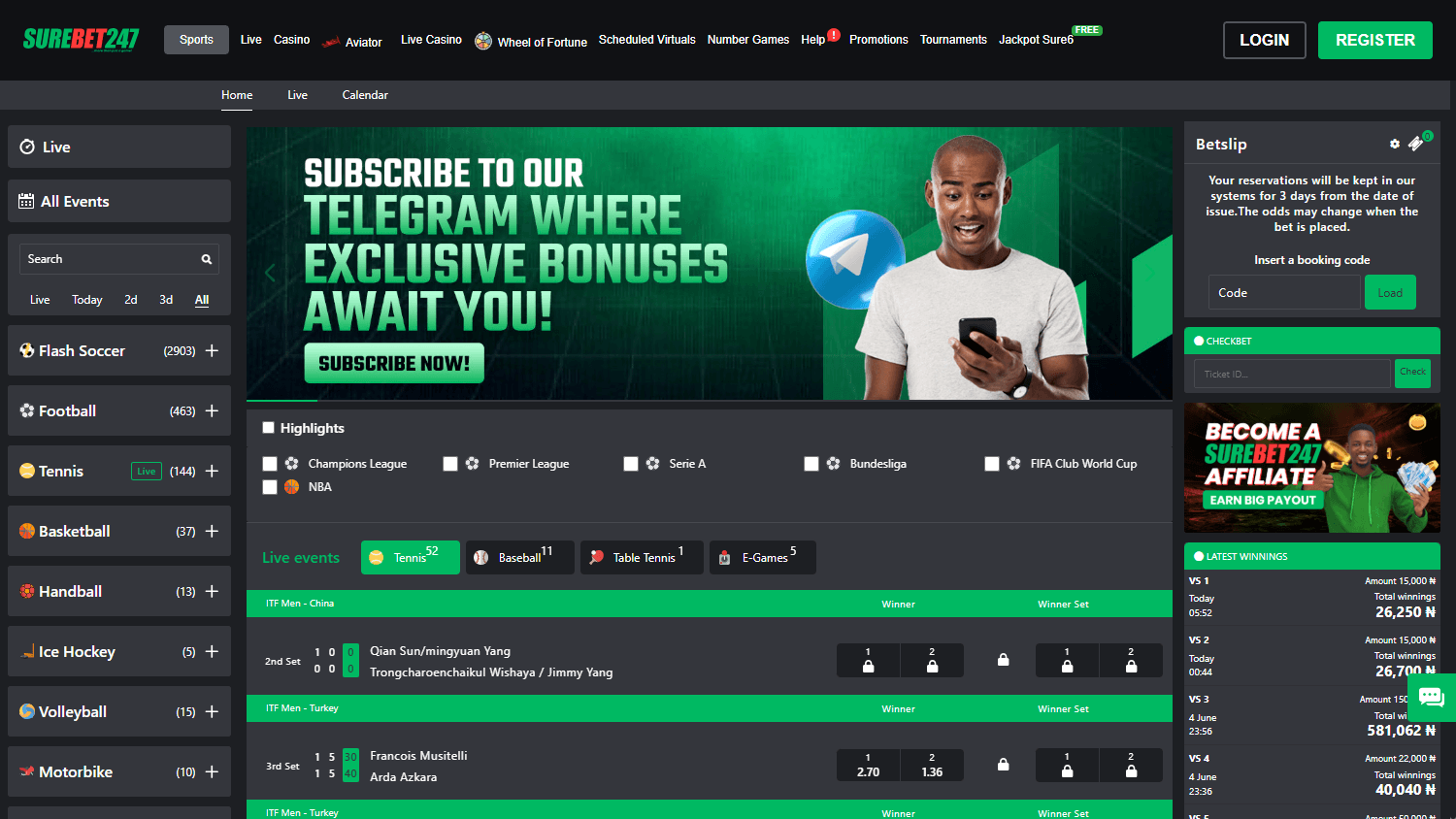 Surebet247 Casino Desktop screenshot